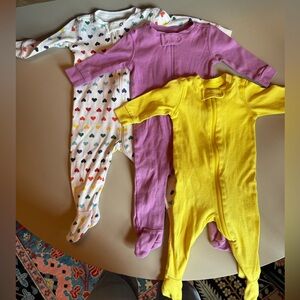 Bundle of Primary Kids One Pieces in Yellow, Purple (HEART IS SOLD)